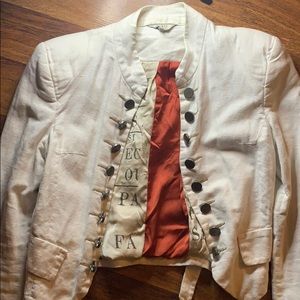 Guess white blazer